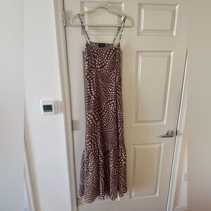 Vici Brown and White Maxi Dress